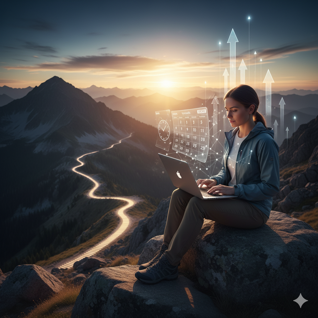 Persona aprendiendo a su ritmo en curso online